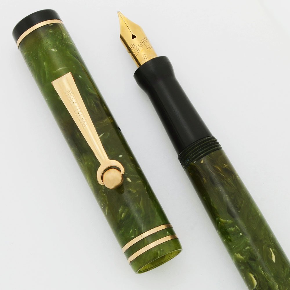 Wahl Eversharp Fountain Pen - Roller Clip, Green Marble, Medium